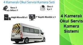 4 Kamera Okul Servis Kamera Seti
