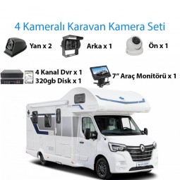 4 Kameralı Karavan Kayıtlı Kamera Seti