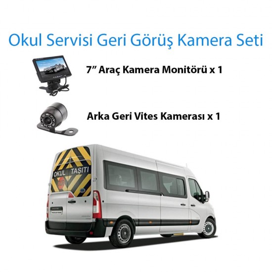 Okul Servisi Geri Görüş Kamera Seti okul-servisi-geri-gorus-kamera-seti-7-inc-monitorlu