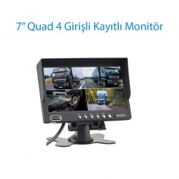 7" Quad 4 Girişli Kayıtlı Araç Monitörü 7" Quad 4 Girişli Kayıtlı Araç Monitörü