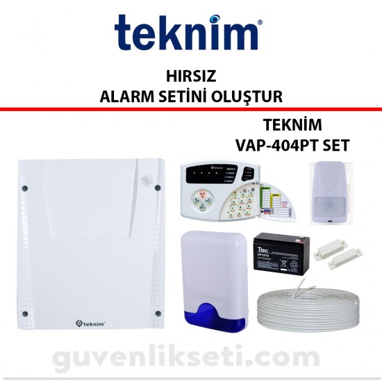 Teknim VAP-404PT Kablolu Alarm - Kendi Setini Oluştur teknim-vap404pt-kablolu-alarm-seti-olustur