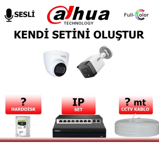 Dahua 2mp Ip - Kendi Setini Oluştur Dahua 2MP IP kamera seti PoE kendi sistemini oluştur güvenlik paketi