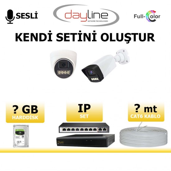 Dayline 5MP IP kamera seti yüksek çözünürlük kendi sistemini oluştur